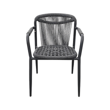Outdoor Chair Courtyard Outdoor Garden Lounge Chair Single Aluminum Alloy Rattan Woven Back Dining Chair
