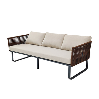 Outdoor Rattan Woven Leisure Waterproof Sunscreen Sofa Courtyard Outdoor Garden Anti-corrosion Solid Wood Tea Table Furniture Combinatio