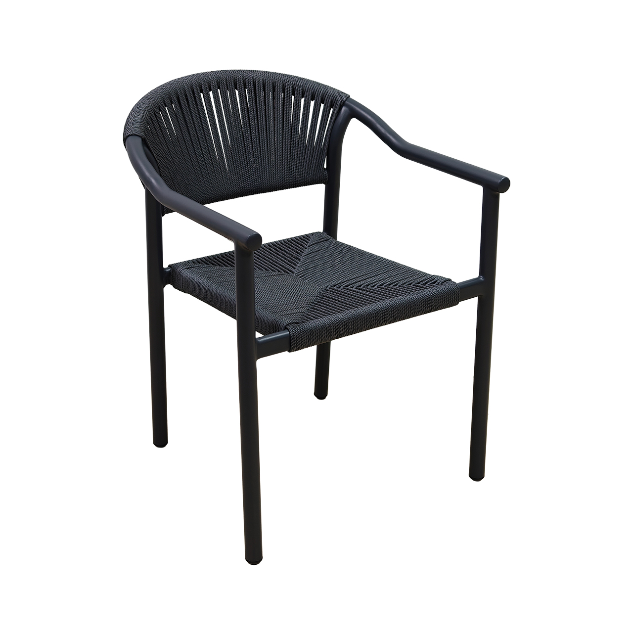 Patio Furniture Set 3 Piece, Hand Woven Rope Outdoor Chairs and Coffee Table, Sturdy Aluminum Frame All-Weather Bistro Set for Yard Deck Lawn
