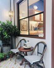 Bistro Vintage Aluminium Outdoor Furniture Flower Dining Garden Rattan Chair