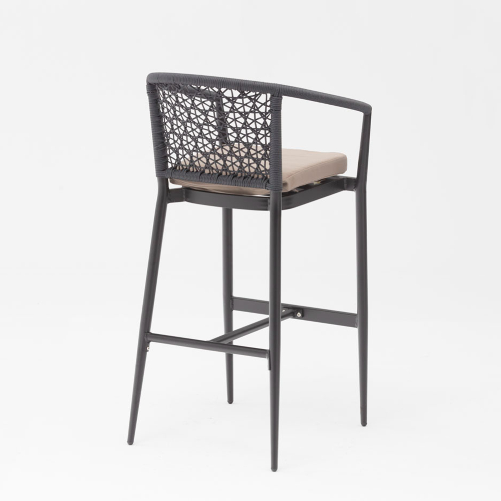 Popular New Technology Design Modern Rattan Aluminum Frame Terrace Family Party Armrest Leisure Outdoor Bar Chair