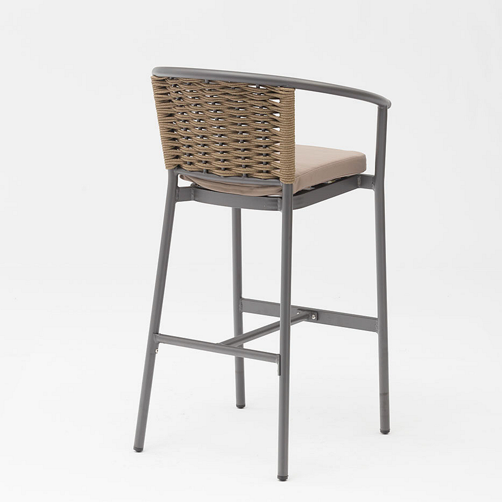 New High-quality Hot-selling Durable Sunscreen Waterproof Modern Rope Woven Terrace Garden Bar Outdoor Rope Bar Chair
