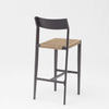 New Hot Sale Rope Art Design Modern Elastic Soft Back Cushion Aluminum Garden Terrace Pub Outdoor Bar Chair