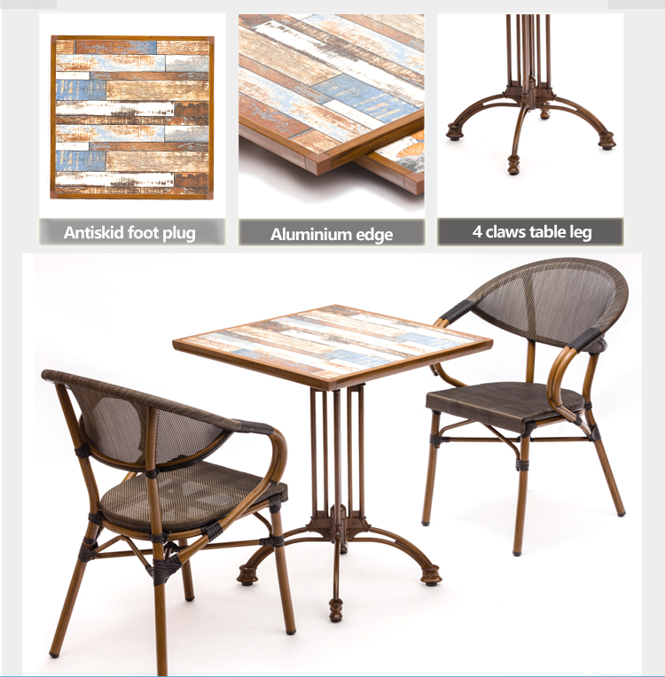 Modern Aluminum Outdoor Garden Chair And Table Ceramic Set Furniture