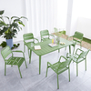 New Design Modern Brand Bistro Dining Outdoor Garden Restaurant Patio Metal Aluminum Stackable Chairs Table Set Furniture