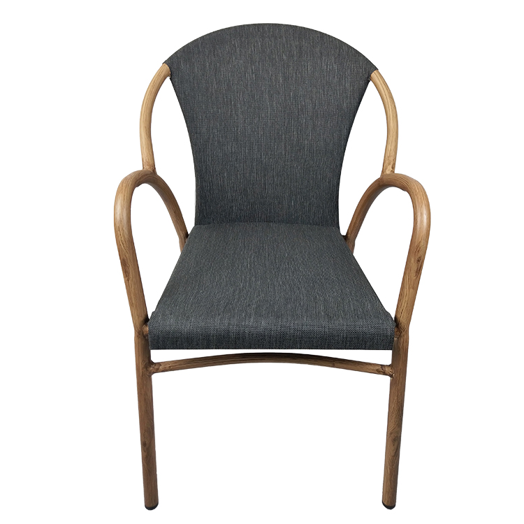 Modern Relaxing Aluminum Metal Outdoor Bistro Arm Chair