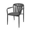 Outdoor Chair Courtyard Outdoor Garden Lounge Chair Single Aluminum Alloy Rattan Woven Back Dining Chair