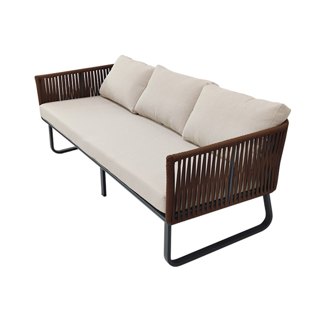 Outdoor Rattan Woven Leisure Waterproof Sunscreen Sofa Courtyard Outdoor Garden Anti-corrosion Solid Wood Tea Table Furniture Combinatio
