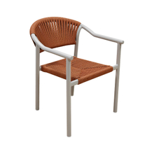 Patio Furniture Set 3 Piece, Hand Woven Rope Outdoor Chairs and Coffee Table, Sturdy Aluminum Frame All-Weather Bistro Set for Yard Deck Lawn