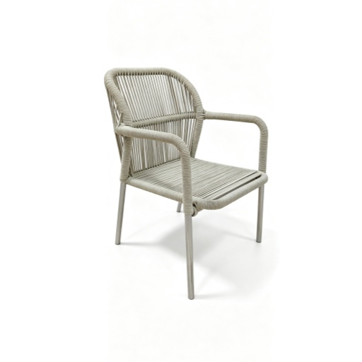 Vintage Woven Leisure Chair – Breathable Hand-Woven Armchair with Stable Metal Legs for Patio & Balcony