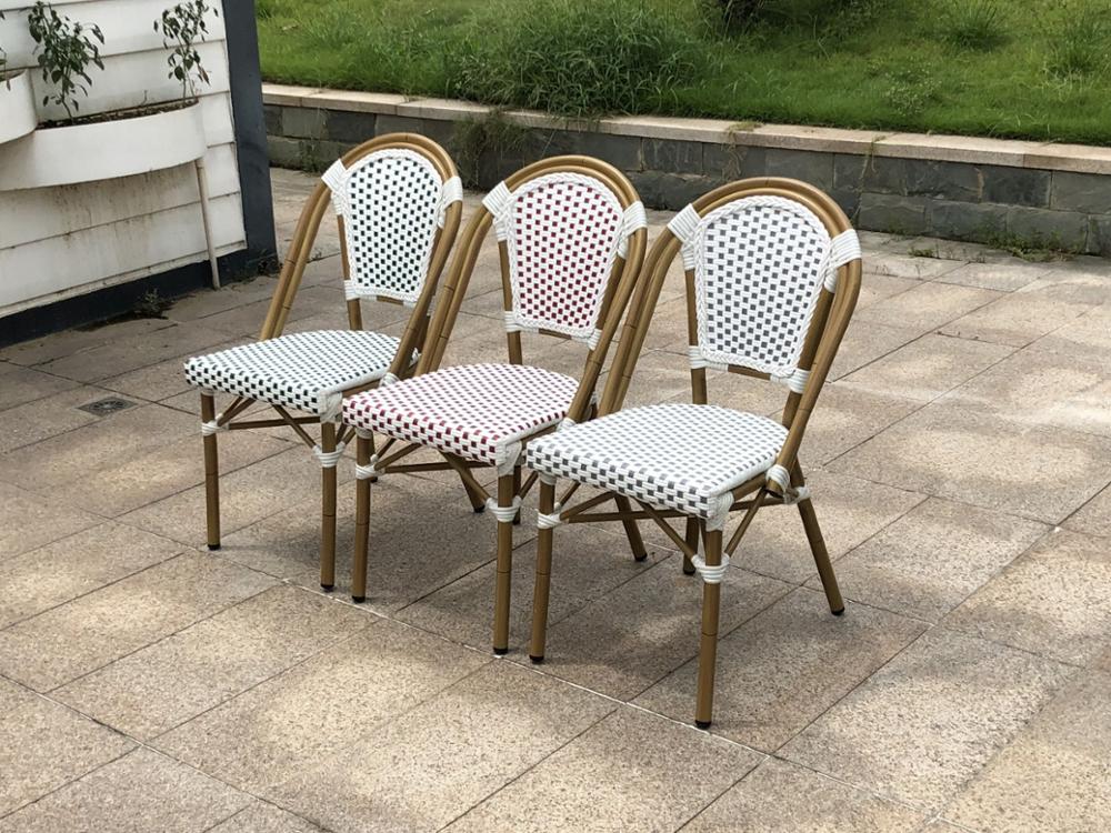 Bistro Vintage Aluminium Outdoor Furniture Flower Dining Garden Rattan Chair