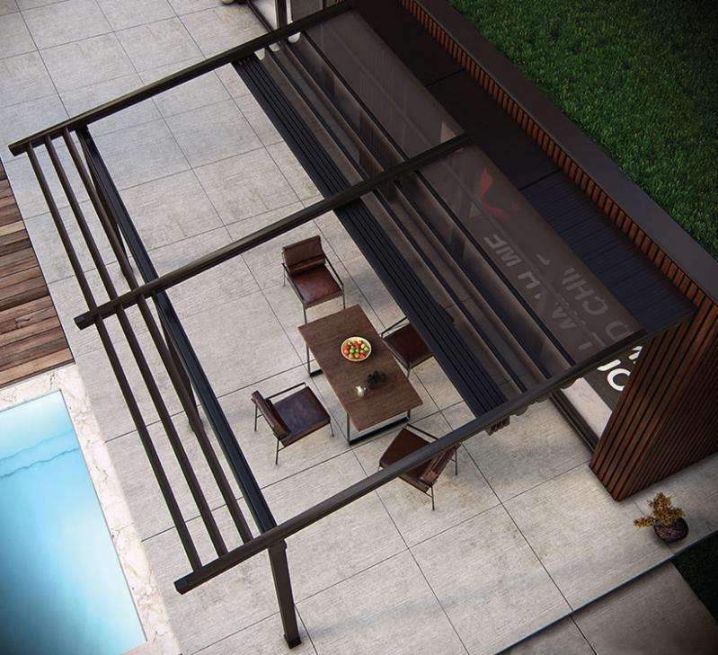Outdoor Garden Patio Roof Free Standing Balcony Custom Aluminum Motorized Retractable Automatic Awning