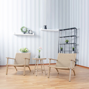 Leisurely Home Balcony Outdoor Cafe Library Leisurely Tables And Chairs Warm Color Woven Rattan Furniture