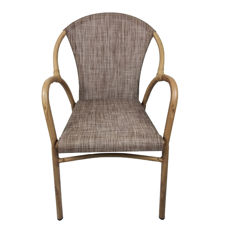 Modern Relaxing Aluminum Metal Outdoor Bistro Arm Chair