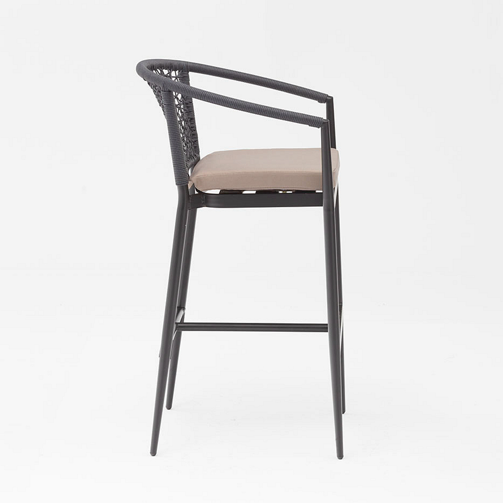 Popular New Technology Design Modern Rattan Aluminum Frame Terrace Family Party Armrest Leisure Outdoor Bar Chair