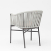 New Hot Sale Rope Art Design Soft Back Cushion Aluminum Modern Outdoor Terrace Beach Garden Color Rope Chair