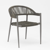 New Design Durable Elastic Soft Rope Braided Aluminum Frame Modern Garden Terrace Rope Outdoor Chair