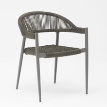 New Design Durable Elastic Soft Rope Braided Aluminum Frame Modern Garden Terrace Rope Outdoor Chair