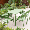 Bistro Dining Outdoor Garden Restaurant Patio Fast Food Metal Aluminum Stackable Chairs Table Sets Furniture