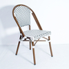 New Design Modern Brand Metal French Garden Patio Outdoor Bistro Dining Aluminum Bamboo Rattan Wicker Chairs Sets