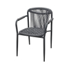 Outdoor Chair Courtyard Outdoor Garden Lounge Chair Single Aluminum Alloy Rattan Woven Back Dining Chair