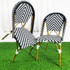 Wholesale Discount Outdoor Balcony French Cafe Bistro Rattan Aluminum Wicker Chairs rattan / wicker chairs