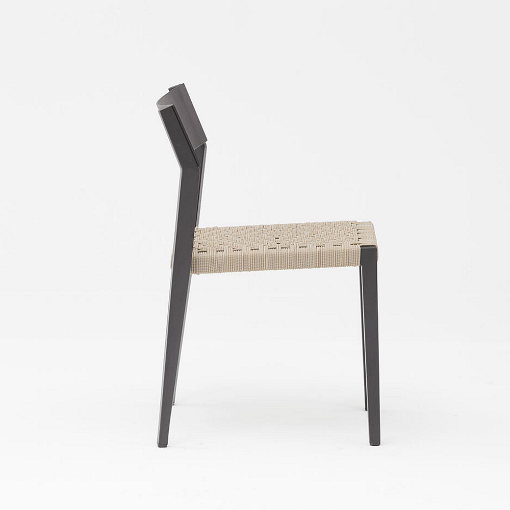 Hot New Modern Rope Art Design Elastic Soft Back Cushion Aluminum Garden Terrace Beach Outdoor Rope Chair