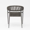New Design Durable Elastic Soft Rope Braided Aluminum Frame Modern Garden Terrace Rope Outdoor Chair