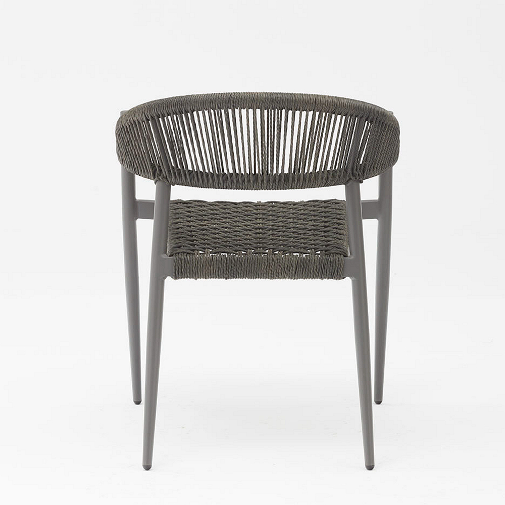 New Design Durable Elastic Soft Rope Braided Aluminum Frame Modern Garden Terrace Rope Outdoor Chair
