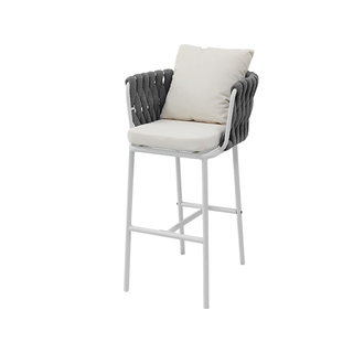 Casual Rattan Backrest Bar Chair Aluminum Alloy Outdoor High Chair Nordic Rattan Art Chair Bar Chair