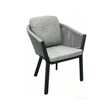Aluminum Outdoor Chair, Patio Dining Chair with Cushioned Seat and Backrest, Indoor Outdoor Furniture for Restaurant, Villa, Balcony and Garden