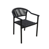 Outdoor Patio Rope Woven Dining Set, Lightweight Aluminum Frame Table and Chairs, All Weather Resistant Garden Backyard Furniture