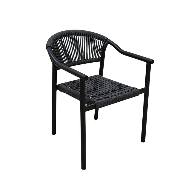 Outdoor Patio Rope Woven Dining Set, Lightweight Aluminum Frame Table and Chairs, All Weather Resistant Garden Backyard Furniture