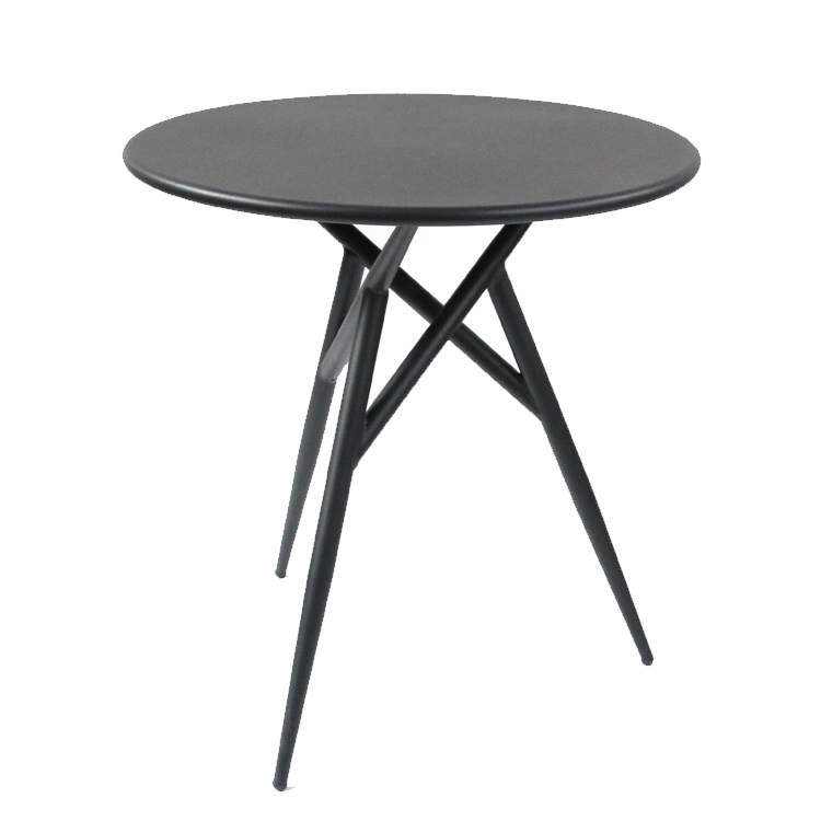 Restaurant Metal Steel Black Round Outdoor Coffee Table