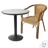 Circle Cane Cafe Chairs Round Outdoor Aluminium Wicker Chair