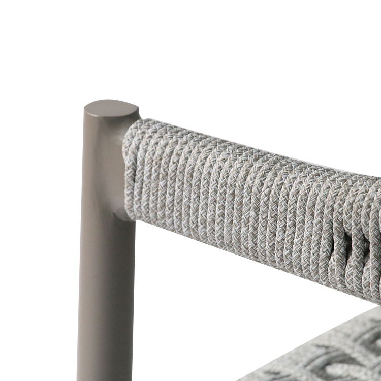 Cafe Hotel Round Ceramics Tile Table Rope Chair Dining Set