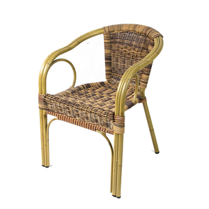 Rattan Garden Bar High Back Wicker Woven Round Bamboo Chairs