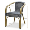 Circle Cane Cafe Chairs Round Outdoor Aluminium Wicker Chair