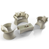 Modern Aluminum Metal Curved Small Outdoor Sectional Set Sale