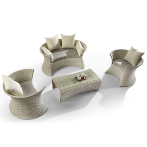 Modern Aluminum Metal Curved Small Outdoor Sectional Set Sale