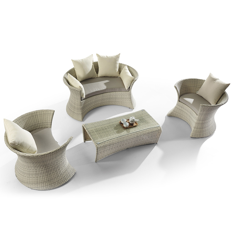 Modern Aluminum Metal Curved Small Outdoor Sectional Set Sale