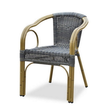 Modern Outdoor Black Rattan Dining Chairs For Sale