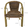 Rattan Garden Bar High Back Wicker Woven Round Bamboo Chairs