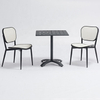 Cafe Restaurant Bistro Square Aluminum Textilene Table And Chairs