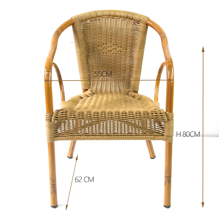 Outdoor Bamboo Aluminium Rattan Garden Flower Chair