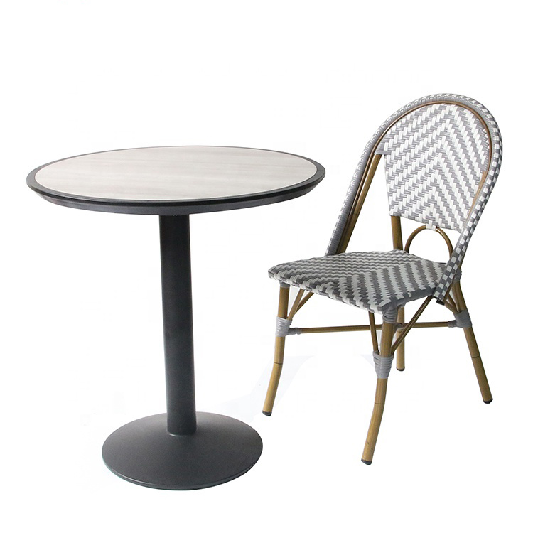 Bistro Outdoor Balcony French Rattan Aluminum Wicker Chair