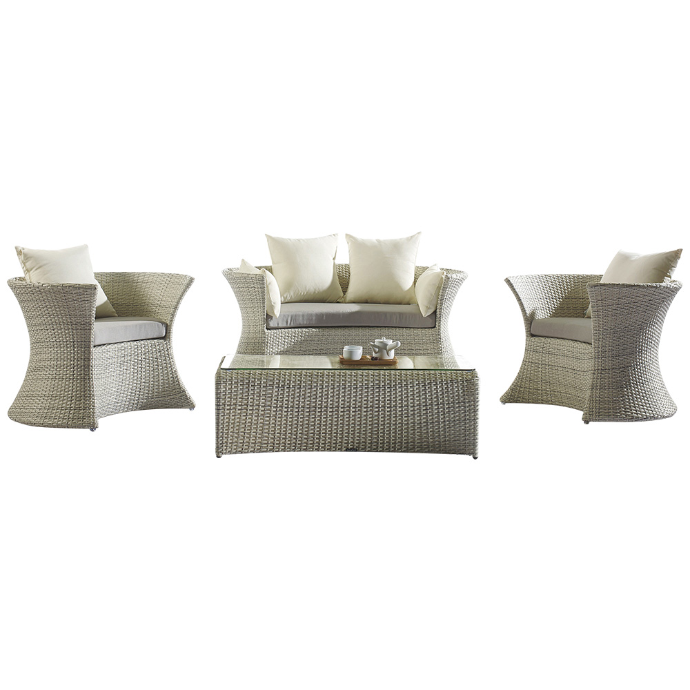 Modern Aluminum Metal Curved Small Outdoor Sectional Set Sale