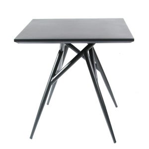 Square Aluminum Backyard Black Metal Patio Table