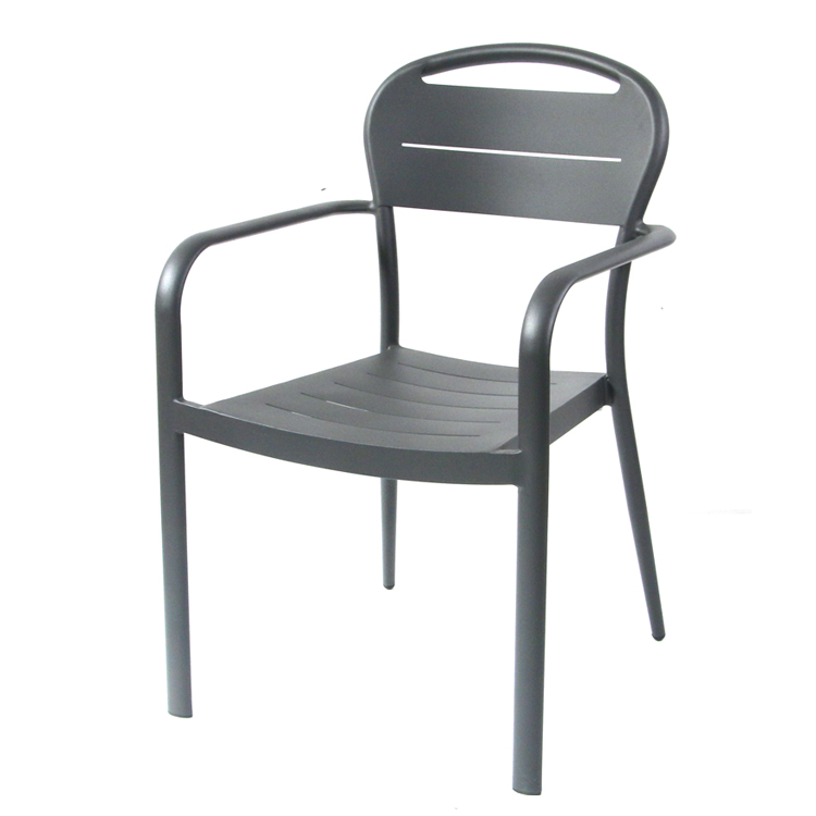 Cruise Ship Dining Restaurant Stackable Aluminium Outdoor Arm Chair