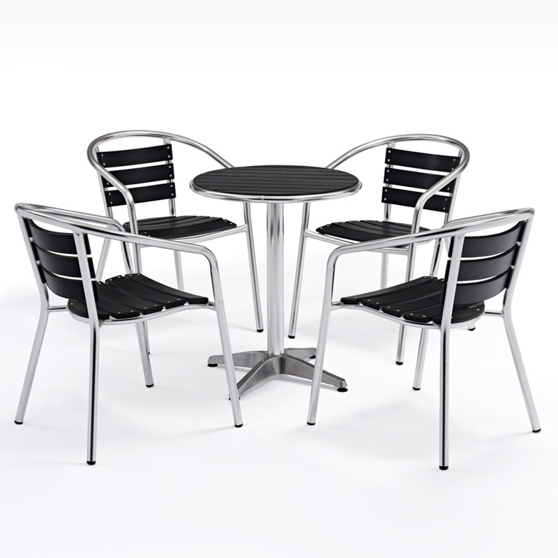 Outdoor Aluminum Plastic Wooden Garden Table And Chairs Furniture